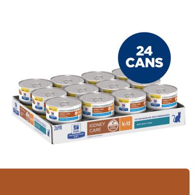Show full view: Hill's Prescription Diet k/d Kidney Care Pate with Tuna Wet Cat Food, 5.5-oz can, case of 24 slide 3 of 13