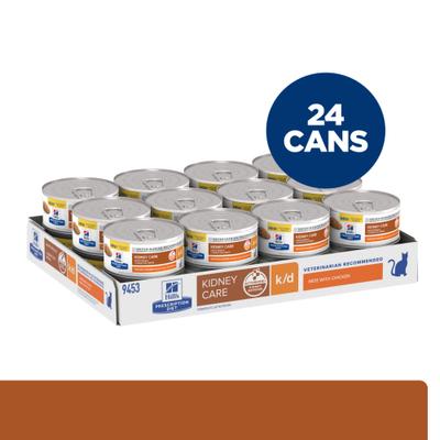 Show full view: Hill's Prescription Diet k/d Kidney Care with Chicken Wet Cat Food, 5.5-oz, case of 24 slide 3 of 13
