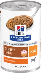 Hill's Prescription Diet k/d Kidney Care with Chicken Wet Dog Food, 13-oz, case of 12