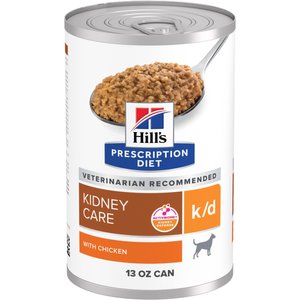 Hill's Prescription Diet k/d Kidney Care with Chicken Wet Dog Food, 13-oz, case of 12