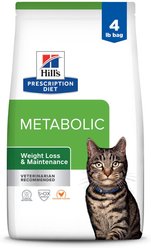 Hill's Prescription Diet Metabolic Chicken Flavor Dry Cat Food, 4-lb bag