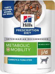Hill's Prescription Diet Metabolic +j/d Carrot & Tuna Stew Wet Dog Food, 2.8-oz pouch, case of 24