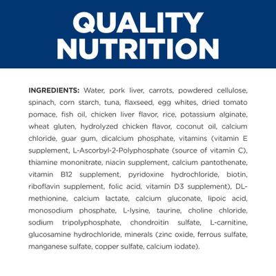 Show full view: Hill's Prescription Diet Metabolic +j/d Carrot & Tuna Stew Wet Dog Food, 2.8-oz pouch, case of 24 slide 6 of 12