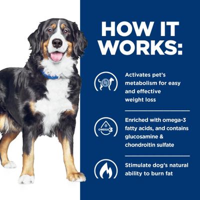 Show full view: Hill's Prescription Diet Metabolic + Mobility Weight & Joint Care Vegetable & Tuna Stew Wet Dog Food, 12.5-oz can, case of 12 slide 8 of 14