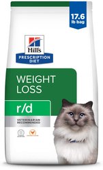 Hill's Prescription Diet r/d Weight Reduction/Management Chicken Flavor Dry Cat Food, 17.6-lb bag