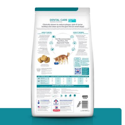 Show full view: Hill's Prescription Diet t/d Dental Care Small Bites Chicken Flavor Dry Dog Food, 5-lb bag slide 3 of 12