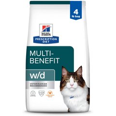 Hill's Prescription Diet w/d Multi-Benefit with Chicken Dry Cat Food, 4-lb bag