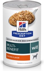 Hill's Prescription Diet w/d Multi-Benefit with Chicken Wet Dog Food, 13-oz, case of 24