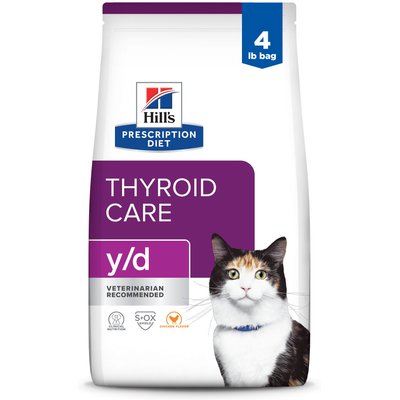 Hill's Prescription Diet Hill's Prescription Diet y/d Feline Thyroid Health Dry Cat Food, 4-lb