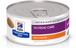 Hill's Prescription Diet y/d Thyroid Care with Chicken Wet Cat Food, 5.5-oz, case of 24