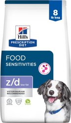 Hill's Prescription Diet z/d Low Fat Hydrolyzed Soy Recipe Food Sensitivities Dry Dog Food, 8-lb bag