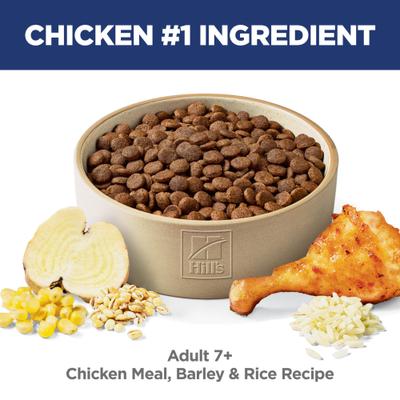 Show full view: Hill's Science Diet Adult 7+ Chicken Meal, Rice & Barley Recipe Dry Food + Savory Stew with Beef & Vegetables Canned Dog Food slide 4 of 7
