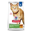 Hill's Science Diet Adult 7+ Senior Vitality Chicken Recipe Dry Cat Food, 6-lb bag