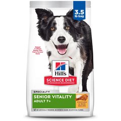 Hill's Science Diet Adult 7+ Senior Vitality Chicken Recipe Dry Dog Food, 3.5-lb bag