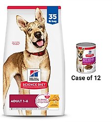 Hill's Science Diet Adult Chicken & Barley Recipe Dry Food + Savory Stew with Beef & Vegetables Canned Dog Food