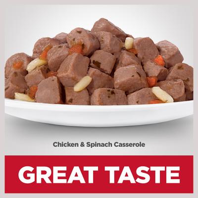 Show full view: Hill's Science Diet Adult Chicken & Spinach Casserole Recipe Cat Food, 2.8-oz pouch, case of 24 slide 5 of 12