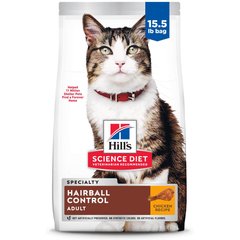 Hill's Science Diet Adult Hairball Control Chicken Recipe Dry Cat Food, 15.5-lb bag