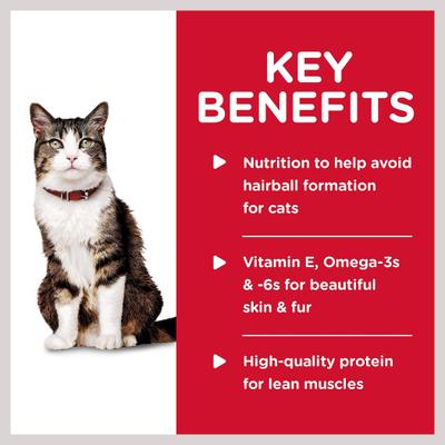 Show full view: Hill's Science Diet Adult Hairball Control Savory Chicken Entree Wet Cat Food, 5.5-oz can, case of 24 slide 5 of 13