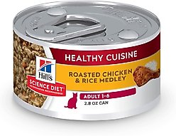 Hill's Science Diet Adult Healthy Cuisine Roasted Chicken & Rice Medley Wet Cat Food, 2.8-oz can, case of 24