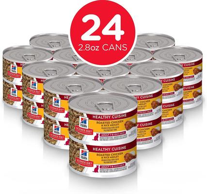 Show full view: Hill's Science Diet Adult Healthy Cuisine Roasted Chicken & Rice Medley Canned Food + Adult 7+ Tender Dinner Variety Pack Cat Food slide 3 of 9