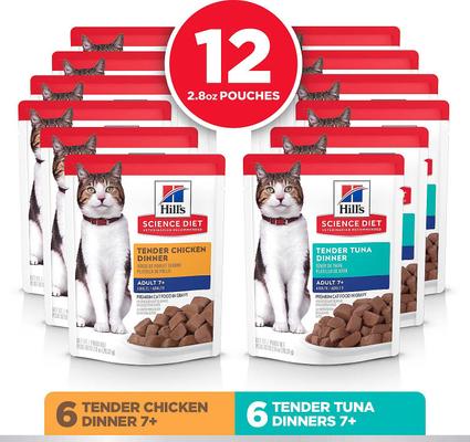 Show full view: Hill's Science Diet Adult Healthy Cuisine Roasted Chicken & Rice Medley Canned Food + Adult 7+ Tender Dinner Variety Pack Cat Food slide 8 of 9