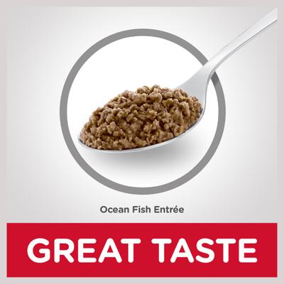 Show full view: Hill's Science Diet Adult Indoor Ocean Fish Entree Wet Cat Food, 5.5-oz can, case of 24 slide 5 of 13