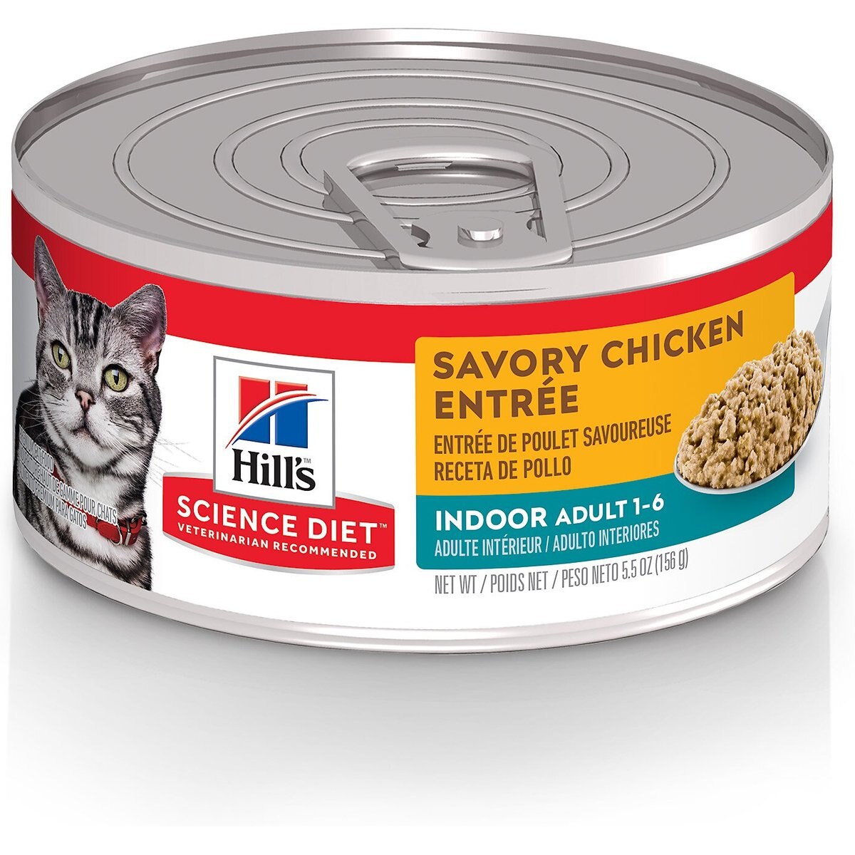 Hill's Science Diet Indoor Chicken Canned Cat Food, 5.5-oz, 24 ct