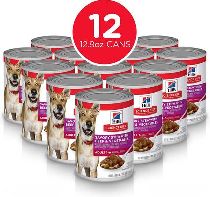 Show full view: Hill's Science Diet Adult Large Breed Dry Food + Savory Stew with Beef & Vegetables Canned Dog Food slide 6 of 8