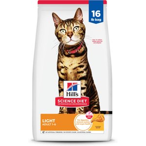 Hill's Science Diet Adult Light Chicken Recipe Dry Cat Food, 16-lb bag