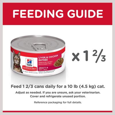 Show full view: Hill's Science Diet Adult Liver & Chicken Entree Wet Cat Food, 5.5-oz can, case of 24 slide 9 of 13