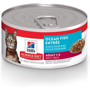 Hill's Science Diet Adult Ocean Fish Entree Wet Cat Food, 5.5-oz can, case of 24