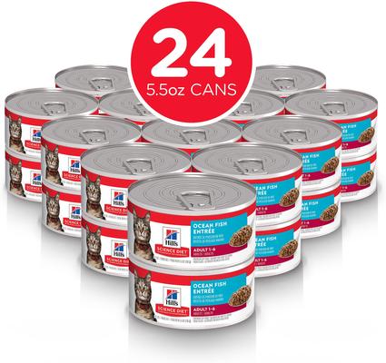 Show full view: Hill's Science Diet Adult Ocean Fish Entree Wet Cat Food, 5.5-oz can, case of 24 slide 3 of 13