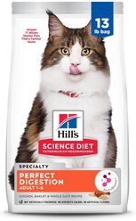 Hill's Science Diet Adult Perfect Digestion Chicken, Barley, & Whole Oats Recipe Dry Cat Food, 13-lb bag