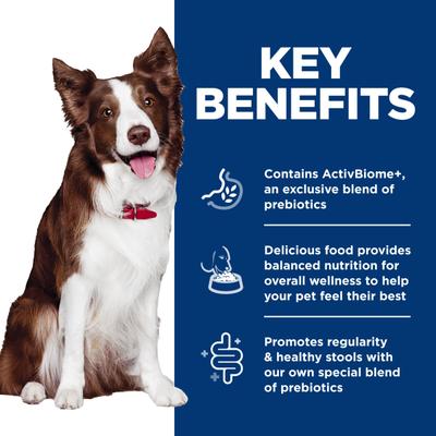 Show full view: Hill's Science Diet Adult Perfect Digestion Chicken & Rice Entree Minced Wet Dog Food, 12.8-oz can, 12 count slide 6 of 12