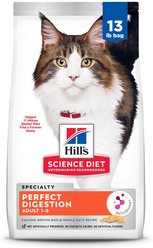 Hill's Science Diet Adult Perfect Digestion Salmon Dry Cat Food, 13-lb bag