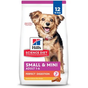 Hill's Science Diet Adult Perfect Digestion Small Breed & Mini Breed Chicken & Brown Rice Recipe Dry Dog Food, 12-lb bag