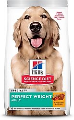 Hill's Science Diet Adult Perfect Weight Chicken Recipe Dry Food, 4-lb bag + Hearty Vegetable & Chicken Stew Canned Dog Food slide 2 of 7