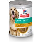 Hill's Science Diet Adult Perfect Weight Management Hearty Vegetable & Chicken Stew Wet Dog Food, 12.5-oz can, case of 12