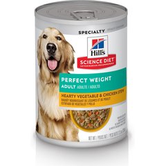 Hill's Science Diet Adult Perfect Weight Hearty Vegetable & Chicken Stew Canned Dog Food, 12.5-oz, case of 12