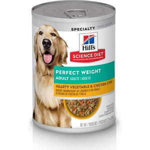 Hill's Science Diet Adult Perfect Weight Hearty Vegetable & Chicken Stew Canned Dog Food, 12.5-oz, case of 12