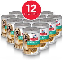 Hill's Science Diet Adult Perfect Weight Management Hearty Vegetable & Chicken Stew Wet Dog Food, 12.5-oz can, case of 12 slide 2 of 9