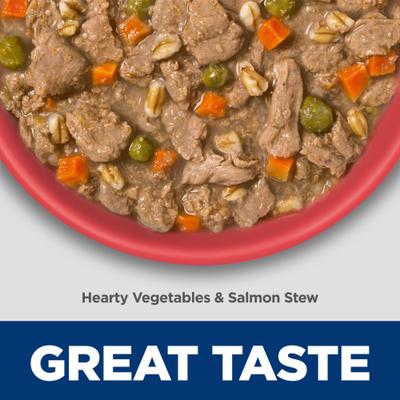 Show full view: Hill's Science Diet Adult Perfect Weight Management Hearty Vegetables & Salmon Stew Wet Dog Food, 12.5-oz can, 12 count slide 3 of 13