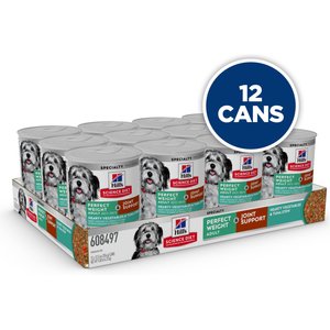 Hill's Science Diet Adult Perfect Weight & Joint Support Hearty Vegetables & Tuna Stew Canned Wet Dog Food, 12.5-oz can, 12 count