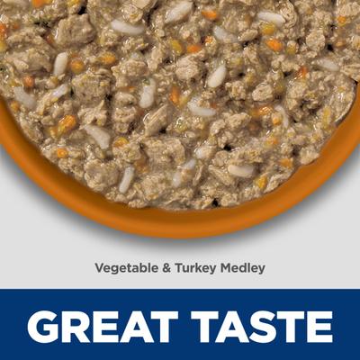 Show full view: Hill's Science Diet Adult Perfect Weight Management Vegetable & Turkey Medley Chunks in Gravy Wet Cat Food, 2.9-oz can, 24 count slide 4 of 13