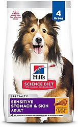 Hill's Science Diet Adult Sensitive Stomach & Sensitive Skin Chicken Recipe Dry Dog Food, 4-lb bag