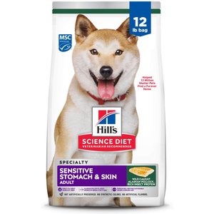 Hill's Science Diet Adult Sensitive Stomach & Sensitive Skin Pollock Meal, Barley & Insect Meal Recipe Dry Dog Food, 12-lb bag