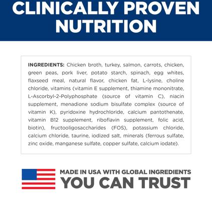 Show full view: Hill's Science Diet Adult Sensitive Stomach & Sensitive Skin Salmon & Vegetable Entree Minced Wet Cat Food, 2.9-oz can, 24 count slide 8 of 12