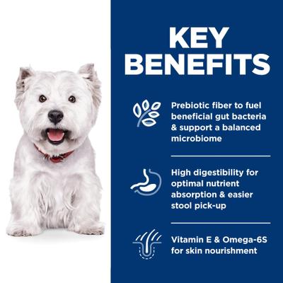 Show full view: Hill's Science Diet Adult Sensitive Stomach & Sensitive Skin Small Bites Dry Dog Food, Chicken Recipe, 15-lb bag slide 6 of 14