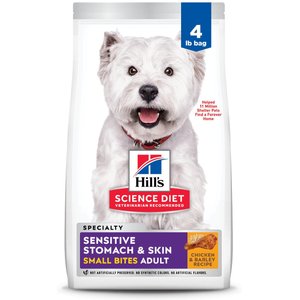 Hill's Science Diet Adult Sensitive Stomach & Sensitive Skin Small Bites Dry Dog Food, Chicken Recipe, 4-lb bag