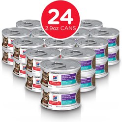 Hill's Science Diet Adult Sensitive Stomach & Sensitive Skin Tuna & Vegetable Entree Wet Cat Food, 2.9-oz can, 24 count slide 2 of 9